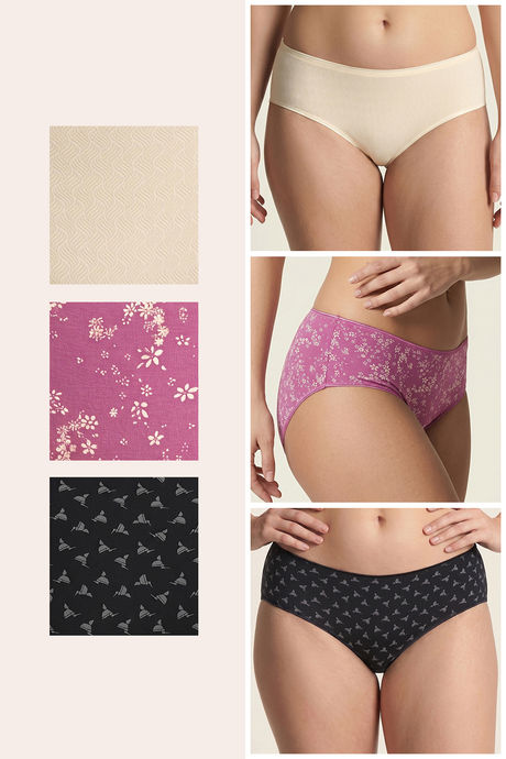 Zivame Regular Rise Full Coverage Hipster Panty  (Pack of 3) - Multicolor — image 2